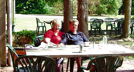LUNCHTIME: Relaxing at Box Stallions Red Barn Cellar Door restaurant.