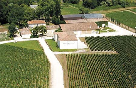 A bird's eye view of Chateau Haut-Bages-Lib��ral, a winery in the Pauillac appellation of the Bordeaux region of France.