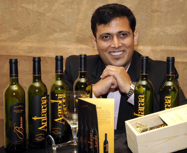 INTERNATIONAL FLAVOURS: Navin Sankaranarayanan, CCO of Good Earth Winery, at the wine tasting session at Courtyard Marriot. Photo: S.S.Kumar