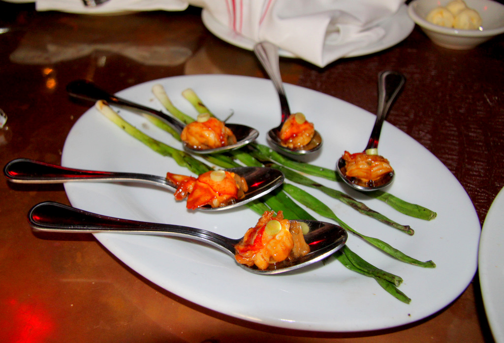   Lobster bits, one of the small dishes Corner BYOB brought out. (Photo by Fern Shen)